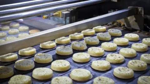 Warburtons crumpets in production