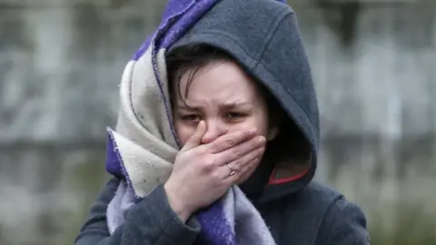 Getty Images woman reacts to Streatham stabbing