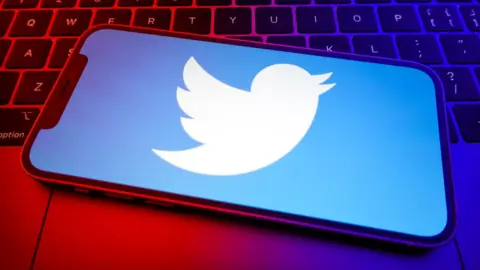 Getty Images Twitter logo on a smartphone