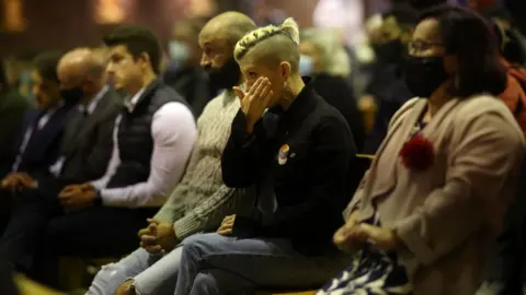 Getty Images Congregation at St Peter's Catholic Church during the mass for Sir David Amess