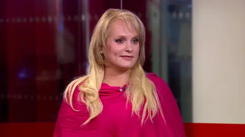 BBC World News Ms Arcuri appearing on the BBC's Talking Business programme in 2013