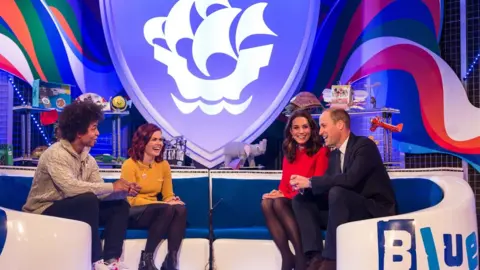 PA The Duke and Duchess of Cambridge during a visit to the Blue Peter studios