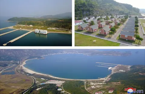 EPA An undated combination photo released by the official North Korean Central News Agency (KCNA) shows the Mount Kumgang tourist area
