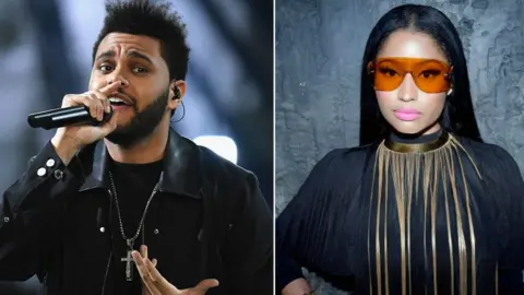 Getty Images The Weeknd and Nicki Minaj