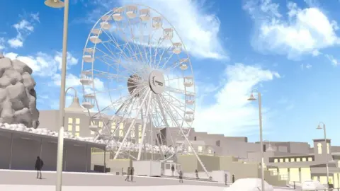 Observation Wheel UK Ltd Artists impression of observation wheel in Scarborough