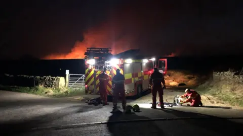 Fire near Cupwith Reservoir