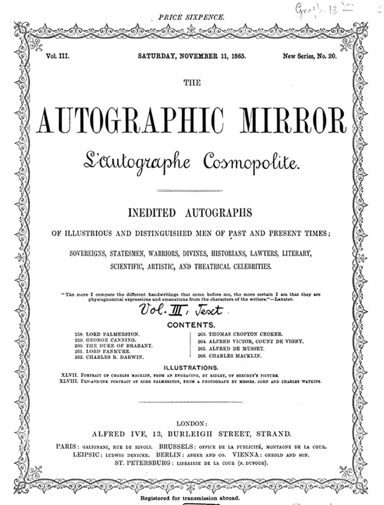 DARWIN ONLINE The Autographic Mirror