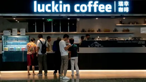 Getty Images Luckin Coffee store in Beijing Daxing international airport.