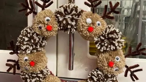 Brandon in Bloom Pompom wreath