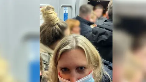 Helen Penny Many people not wearing masks on train