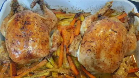 Feed Fenland Chickens being roasted