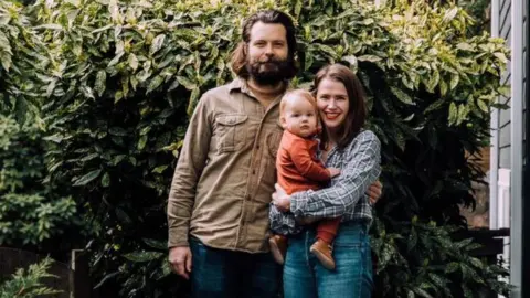 Rafael Soldi Serrah Russell with her husband and toddler
