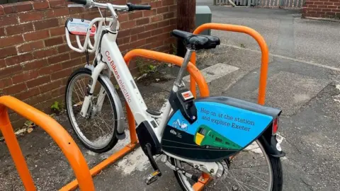 Electric bike on the stand