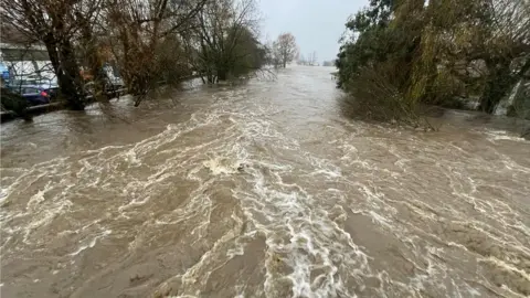 A photo of the flooding