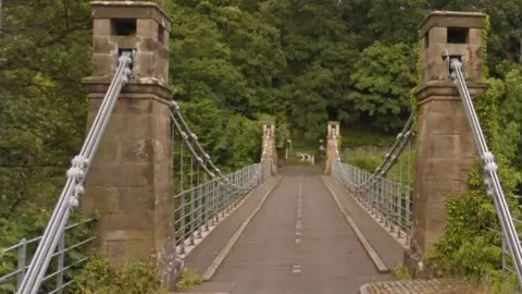 A road suspension bridge