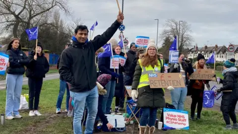 Striking staff in Derby