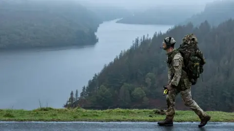 British Army Soldier on a previous march