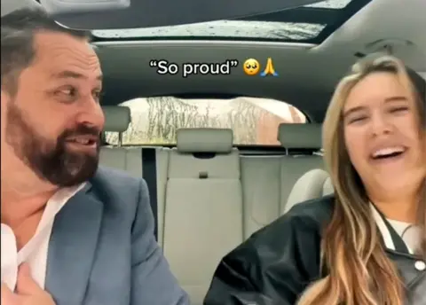 Mimi Webb / TikTok Mimi Webb and her father on TikTok