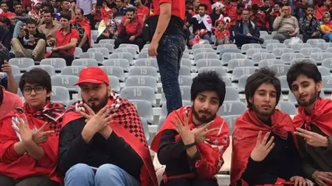 BBC Women disguised as men at the football match