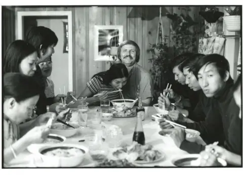 Dick Swanson Dick Swanson, Germaine and the family having dinner at home in the US