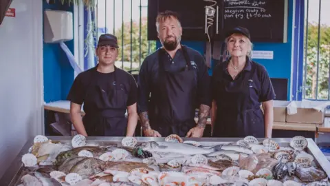 Seafood Cornwall Fishmongers with fresh fish display