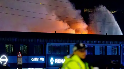 JON ROWLEY/EPA-EFE/REX/Shutterstock Fire at Treforest Industrial Estate