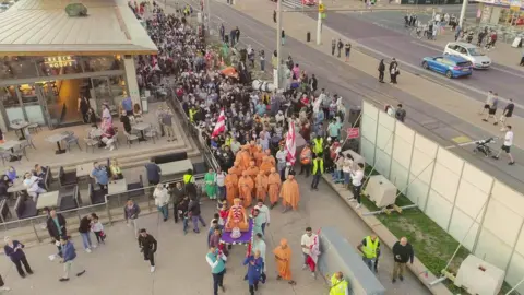 Friends of BAPS Preston Procession by Hindus in Blackpool