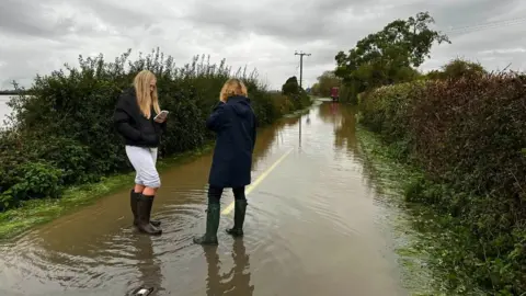 Flooded road in Holme