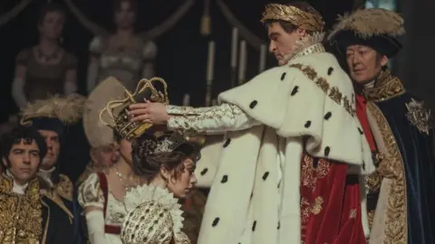 Sony Pictures/Apple Original Films The moment Napoleon crowns his wife Josephine (played by Vanessa Kirby) Empress