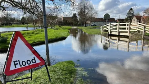 Richard Knights/BBC Flooding in South Creake in Norfolk