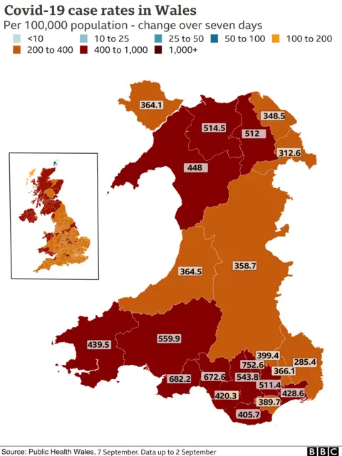 Case rates map