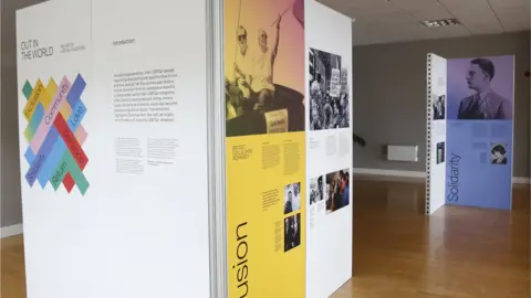 Leon Farrell/Photocall Ireland Bridget Coll and Chris Morrissey feature on a panel in the exhibition