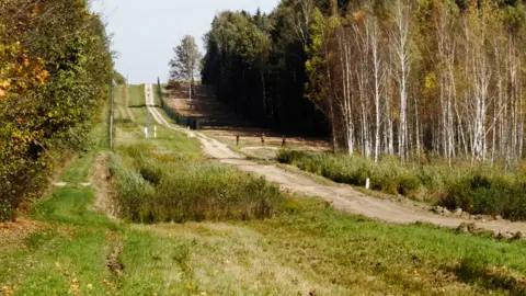 A section of open border between Lithuania and Belarus