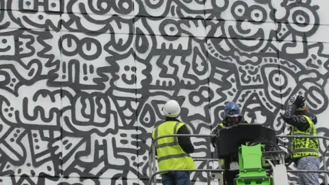 Ashford Borough Council Mr Doodle mural in Ashford