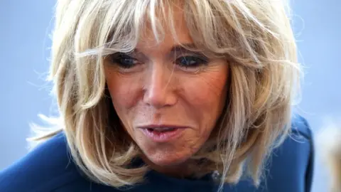 EPA French President Emmanuel Macron's wife Brigitte on Bastille Day