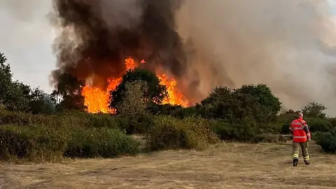 North Worcestershire Police Fire at Hartlebury Common