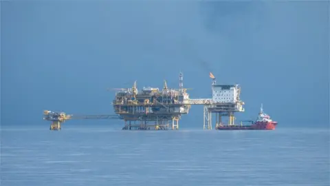 Getty Images Central processing platform in North Sea