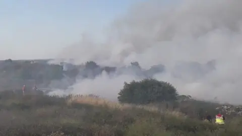 London Fire Brigade Rainham grass fire