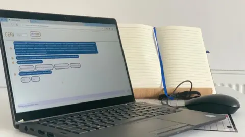 Cwm Taf Health Board A laptop with AskCERi