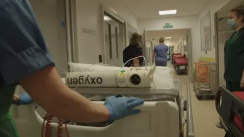 Patient on a bed in hospital