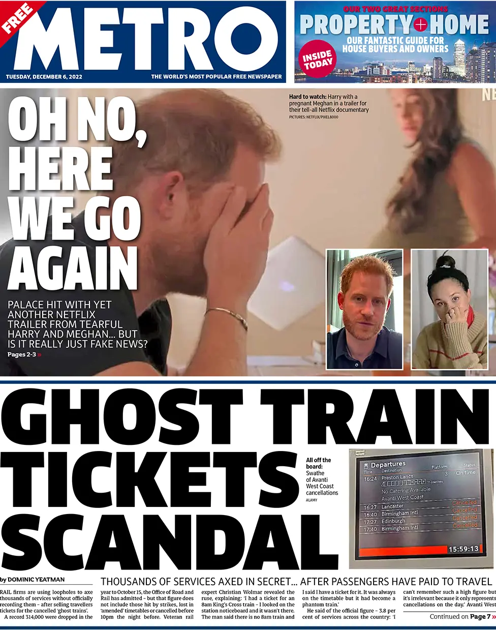Metro front page