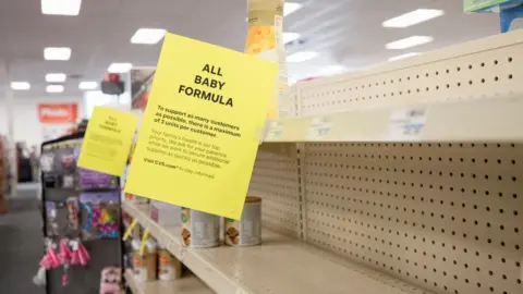 Reuters Empty shelves in US supermarket
