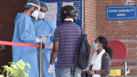 Getty Images A Covid hospital in Delhi