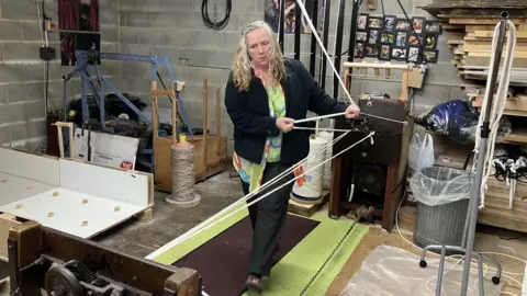 Caroline Rodgers uses the ropewalk