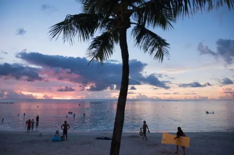 AFP/Getty Images This general view shows the Tumon bay area of Guam on 15 August 2017.