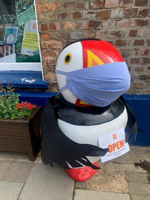 Fat Puffin announcing the reopening of the shop after lockdown