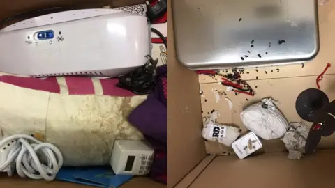 Neil Griffiths The couple's personal effects covered in rats' faeces and urine