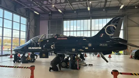 Hawk trainer jet at Samlesbury