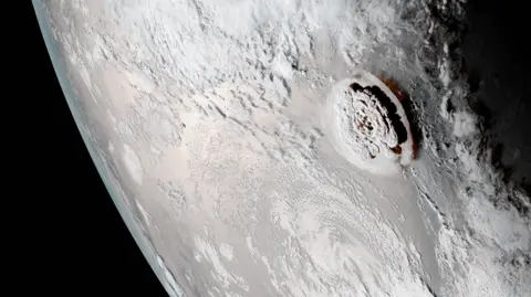 NOAA Satellite image of the eruption