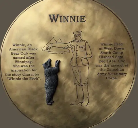 Plaque of Winnie the bear